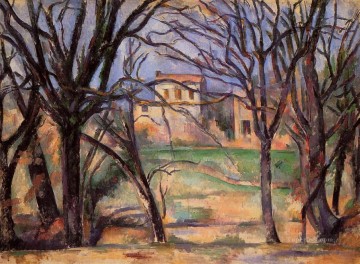  paisajes Pintura al %C3%B3leo - Árboles y casas paisajes de Paul Cezanne